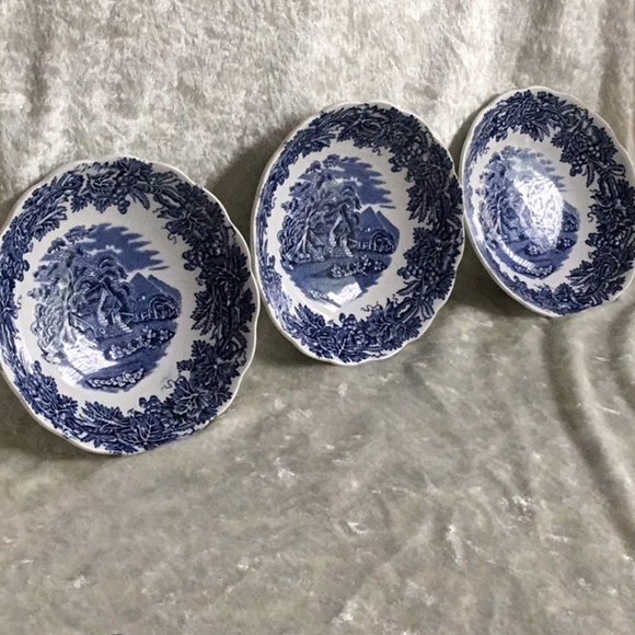 VINTAGE ~ Booths “British Scenery” A 8024 5 1/4” bowls SET OF THREE (3) - Picture 1 of 6
